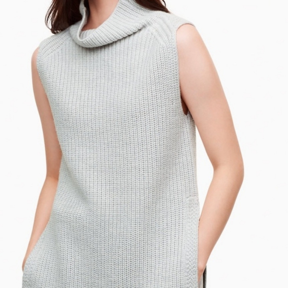 Wilfred Aritzia Durandal Cowl Neck Sleeveless Sweater Grey